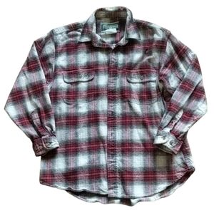 Vintage Field & Stream Flannel Shirt Red Plaid XL